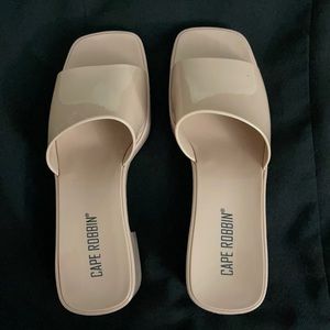 Blush pink rubber slides